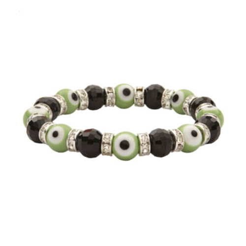 Alexander Kalifano BLUE-BEE-15 Evil Eye Gorgeous Glass Bracelets - Bla