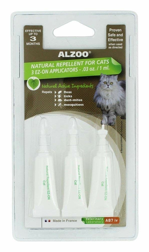 Alzoo 420020 3 oz Natural Flea & Tick Spot on Repellent for Cats