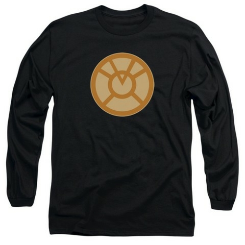 Trevco Green Lantern-Orange Symbol Long Sleeve Adult 18-1 Tee, Bla