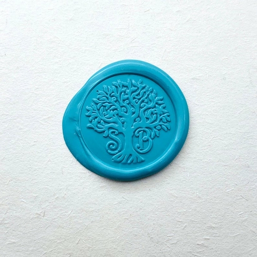 Custom Initials with Tree Wax Seal Stamp - Custom Tree of Life Stamp