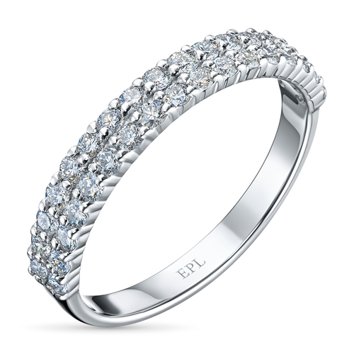 14K White Gold Ring with 34 Round-Cut Lab-Created Diamonds 0.503 CT.TW
