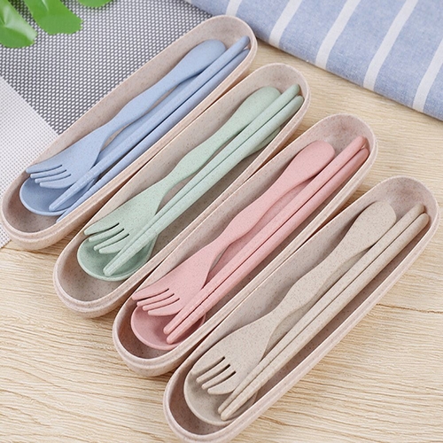 3PCS/SET Wheat Straw Cutlery Set Home & Living