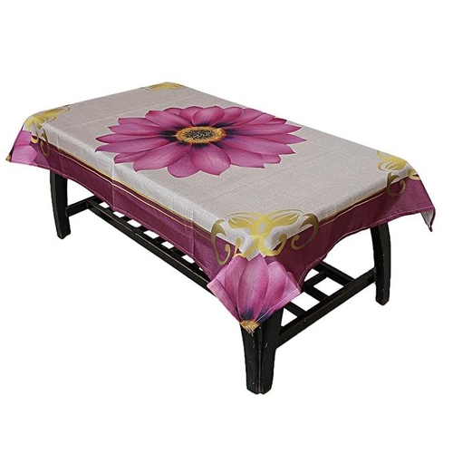 Table Cover 4 Seater Purple Floral Design (Size-60x40Inches)