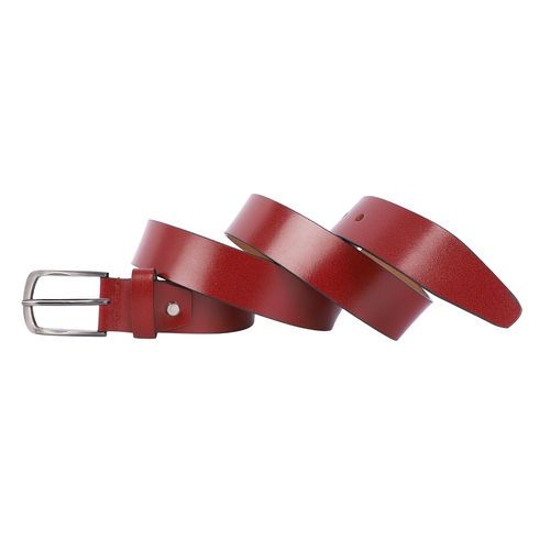 Genuine leather belt Maroon