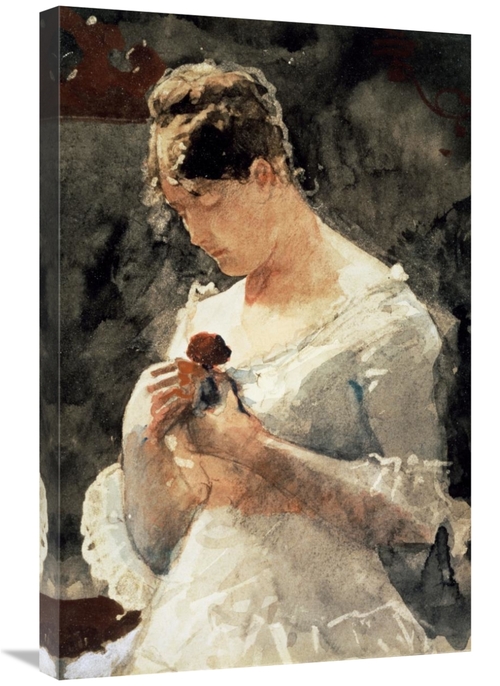 Global Gallery GCS-278038-30-142 30 in. Woman with a Rose Art Print - 