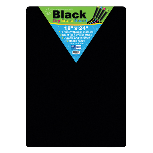 Flipside FLP40085BN Black Dry Erase Board, 18 x 24 in.