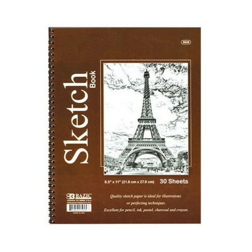 Bazic 5045  30 Ct. 8.5" X 11" Side Bound Spiral Premium Sket