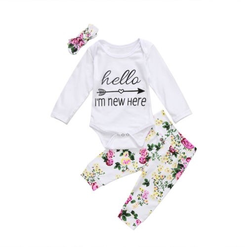 0-18M Newborn Baby Girl Clothes Sets Floral Long