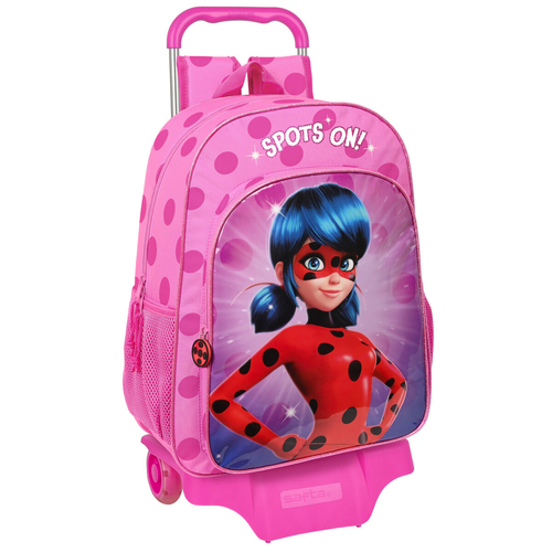 School Rucksack with Wheels Lady Bug Fuchsia (33 x 42 x 14 cm)