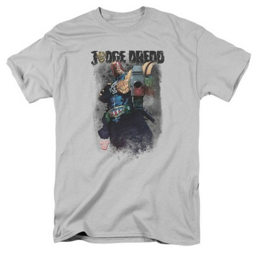 Trevco Judge Dredd-Last Words Short Sleeve Adult 18-1 Tee- Silver - Sm