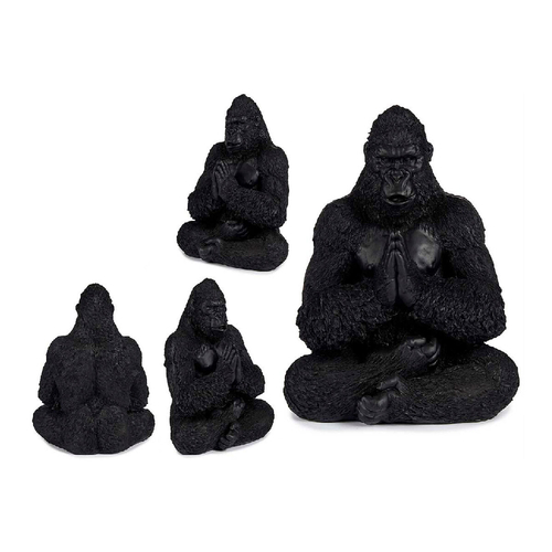 Decorative Figure Gorilla 16 x 28 x 22 cm Black Resin