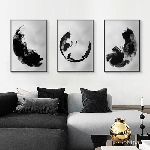 Chinese Dynamic Abstract Ink Wall Art Canvas