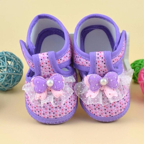 Cotton Shoes Baby Purple Floral Printing Baby