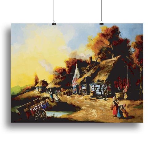 banksy Countryside Graffiti Canvas Print or Poster