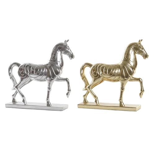 Decorative Figure DKD Home Decor 34 x 9,5 x 33,5 cm Horse Silver