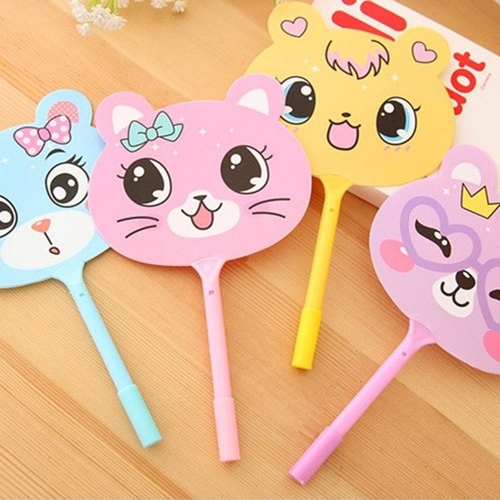 2 Pcs Creative Ballpoint Pens cartoon fan