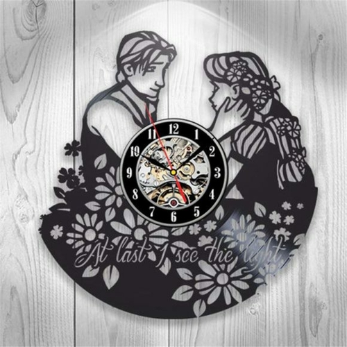 TANGLED DISNEY CARTOON HANDMADE VINYL RECORD WALL CLOCK GIFTS FOR KIDS