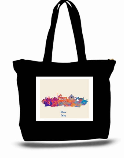 City Of Rome Italy Tote New Zipper Bag