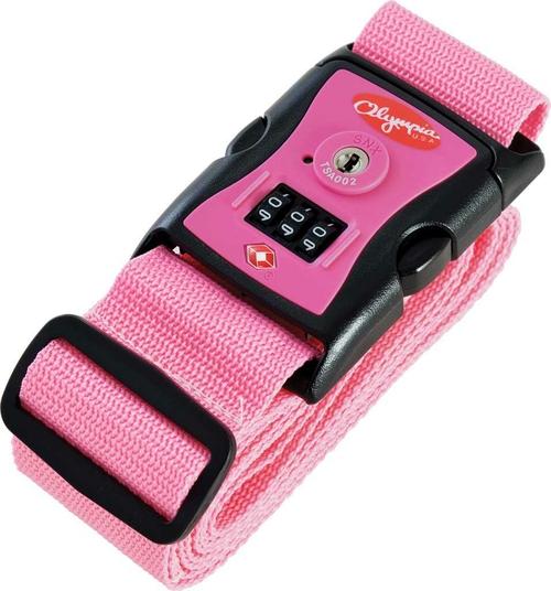 Olympia International LS-003-PK Luggage Strap W 3-Dial TSA Lock