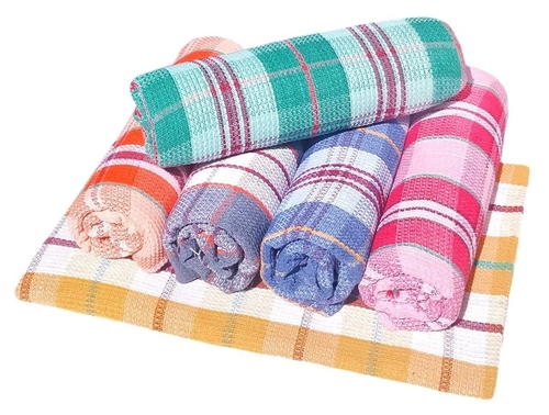 Bathroom Towel Check [Set of 6] Medium Size Combo Soft and Comfortable