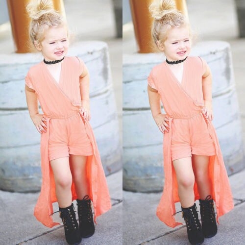 USA Flower Girl Princess Dress Kids Baby Party