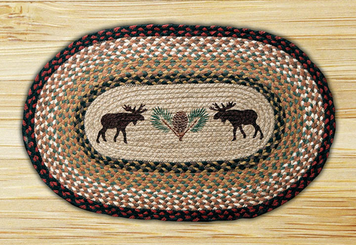 Earth Rugs 65-019MP Moose-Pinecone Oval Patch