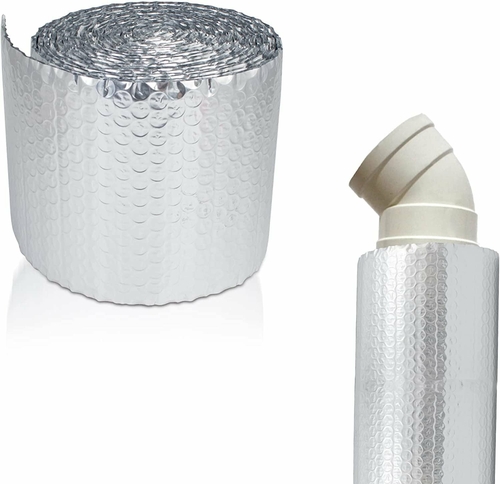 PUREVACY Pipe Wrap Insulation 6" x 20'. Pack of 27 Foil Bubble