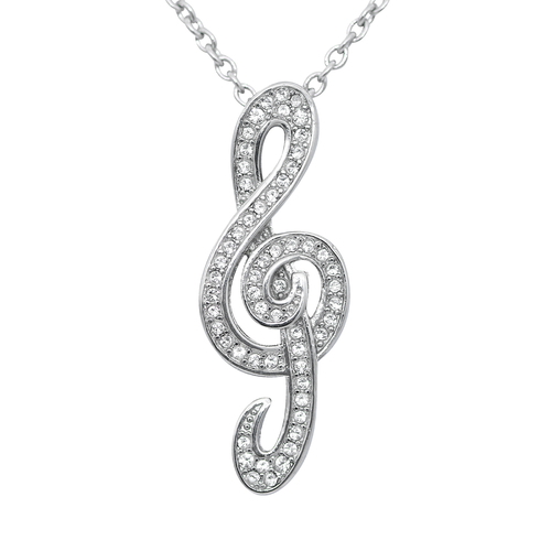 Sparkling Music Note Necklace 