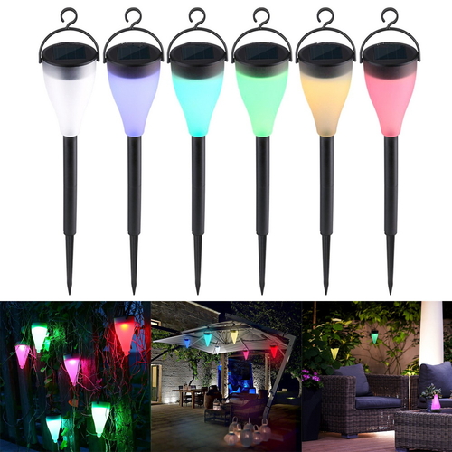 Solar LED Power 3 Modes Colorful Garden Light Lawn Lamp 