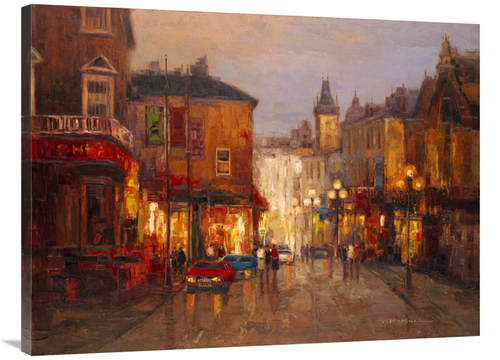 Global Gallery GCS-133485-3040-142 30 x 40 in. Parisian Night Scene Ar