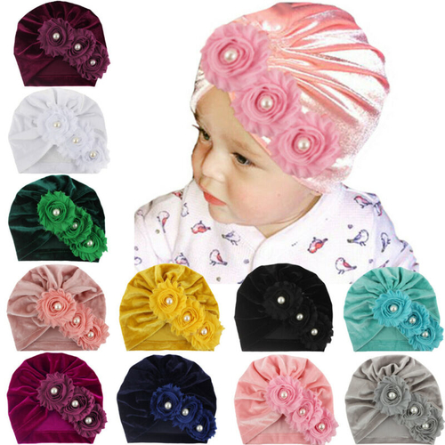 Newborn Infant Kids Baby Boy Girl Hats Flowers