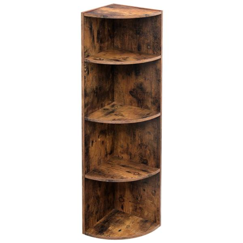 4 Tier Wood Corner Shelf Storage Rack Shelves