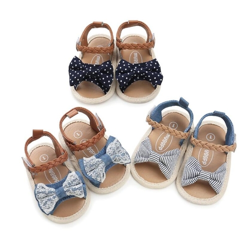 2019 Canvas bow Soft Sole Baby girls summer shoes