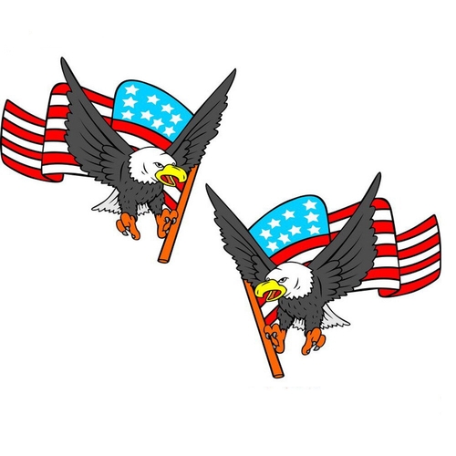 1 Set/2Pcs Car Decal Flying Hawk Auto Truck Hood