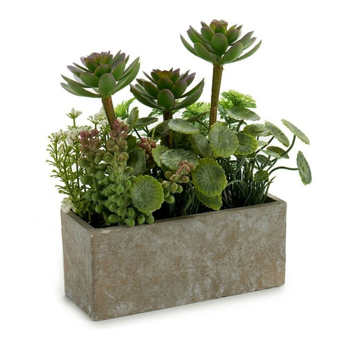 Decorative Plant Planter 20 x 22 x 10 cm Grey Green Plastic