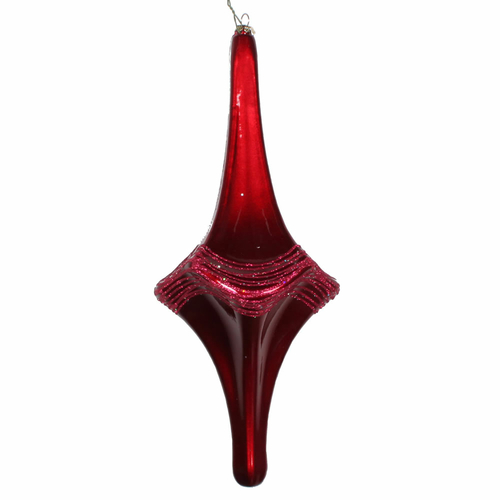 Vickerman MT194119D 12 in. Wine Candy Glitter Drop Ornament