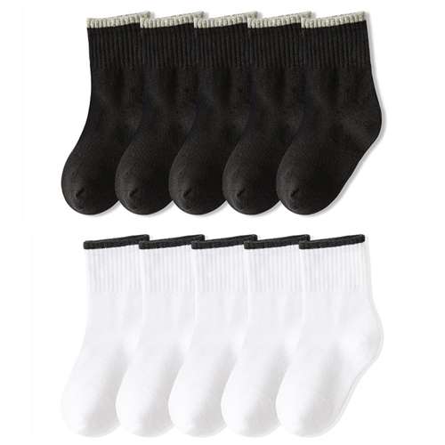 5 Pairs Baby Socks Boys Girls Black White Gray