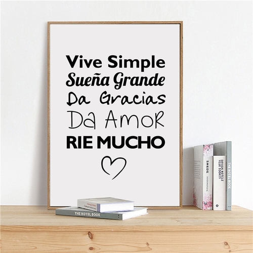 Spanish Vive Simple Quotes Art Print Poster , 