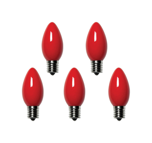 Holiday Bright Lights 9761016 C9 Christmas Light Bulbs, Red, 1