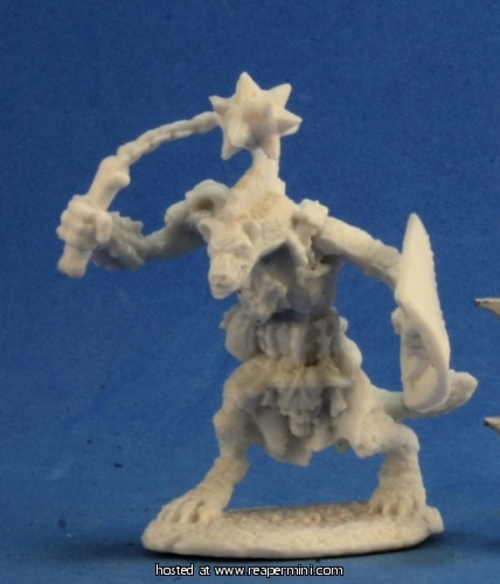 Reaper Miniatures REM77234 25mm Boneflail, Gnoll Cleric - Tre Mano