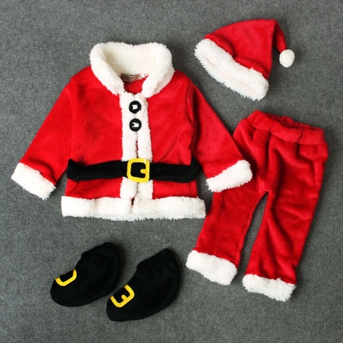 Christmas Baby Boy Girl Clothes Sets 4pcs Santa