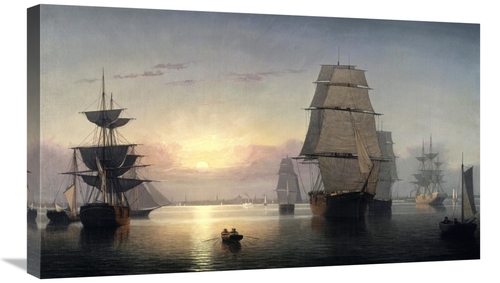 Global Gallery GCS-282338-30-142 30 in. Boston Harbor, Sunset Art 