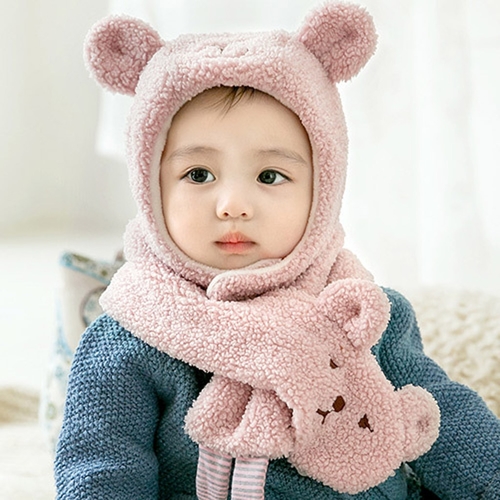 Cartoon Bear Baby Hats Boy Girl Knitted Children