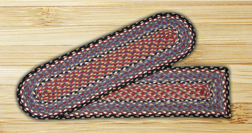 Earth Rugs 39-043 Burgundy-Blue-Gray Rectangle Stair Tread