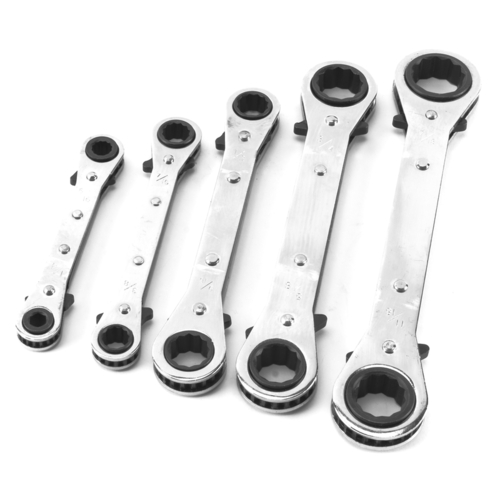 Wilmar 2798106 6 & 12 Point SAE Ratcheting Box Wrench Set, 5 Piece