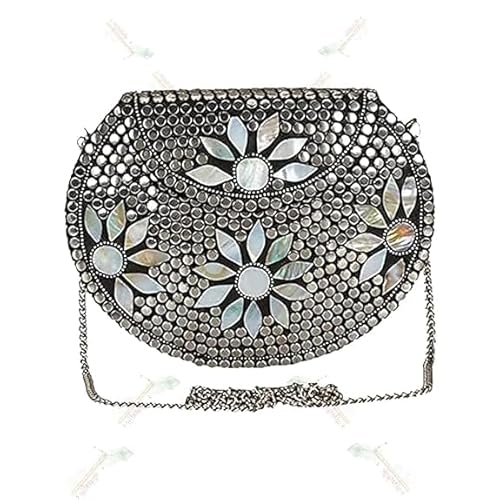 Women's Antique Brass Purse Ethnic Handmade Metal Clutch Bag