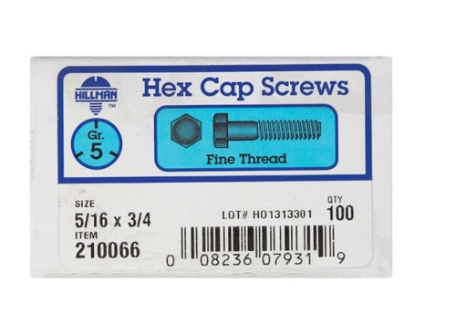Hillman 210066 0.31 x 0.75 in. Grade 5 Cap Screw