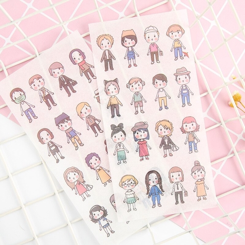 6PCS/PACK Cute Little Man Sticker Marker