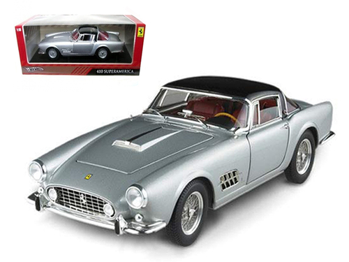 Ferrari 410 Superamerica Silver 1/18 Diecast Car Model by Hotwheels