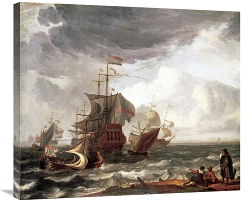 Global Gallery GCS-276585-30-142 30 in. Dutch Warships Art Print - Lud